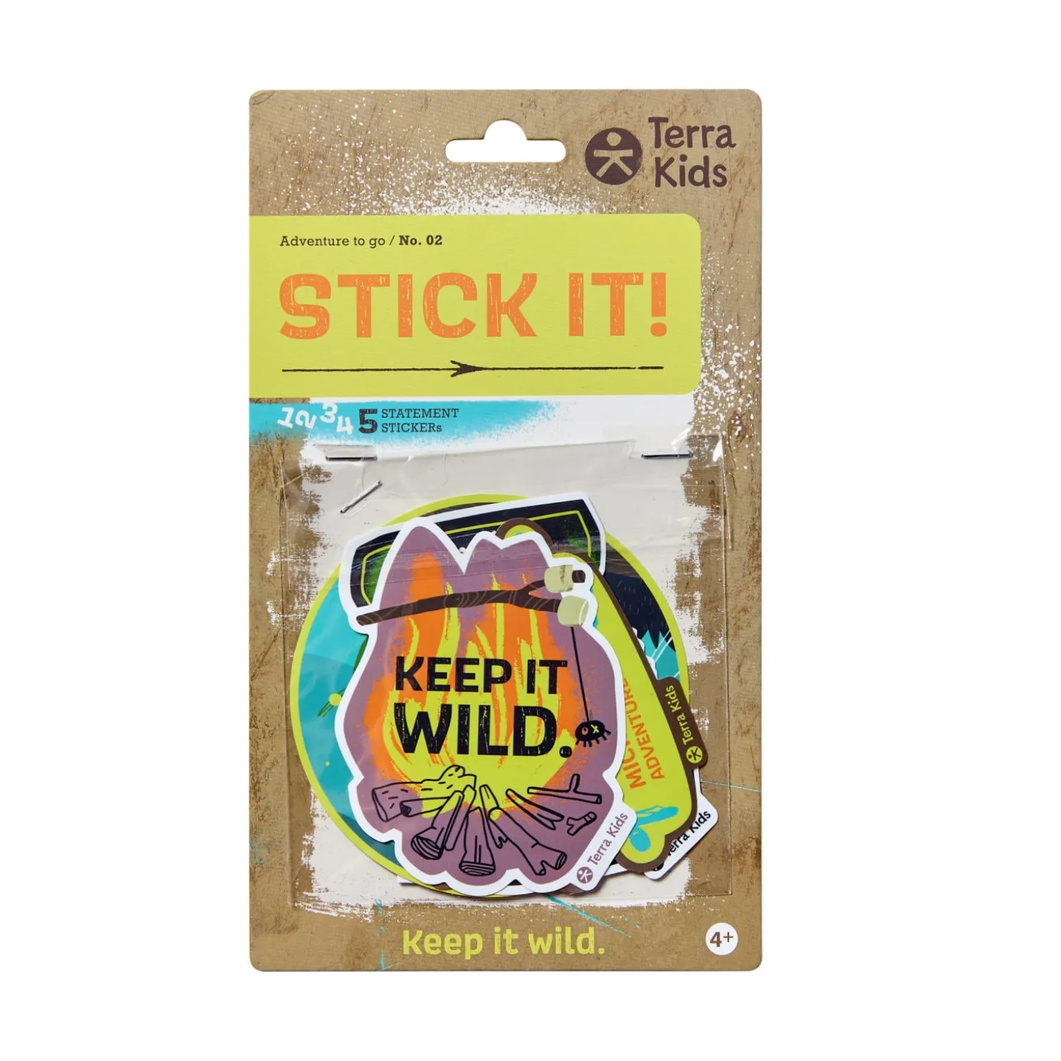 Terra Kids Adventure Sticker für Kinder, Wald- & Naturmotive, 5 Stück