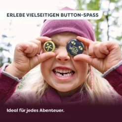 Terra Kids Ansteckbuttons für Kinder mit Abenteuermotiven, 4-er Set
