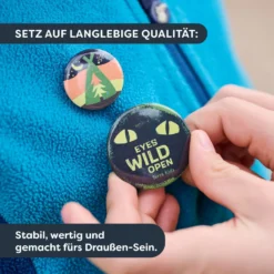 Terra Kids Ansteckbuttons für Kinder mit Abenteuermotiven, 4-er Set