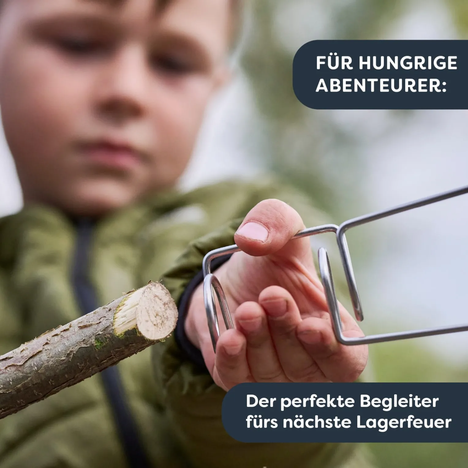 Terra Kids Grillspieß-Aufsatz für Kinder, sicheres Grillzubehör ab 4 J