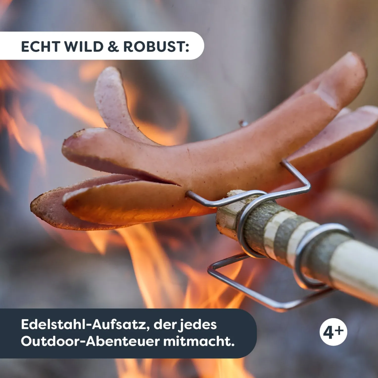 Terra Kids Grillspieß-Aufsatz für Kinder, sicheres Grillzubehör ab 4 J