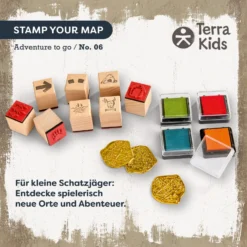 Terra Kids Kinder-Stempelset für Schatzsuche, inkl. Stempelkissen