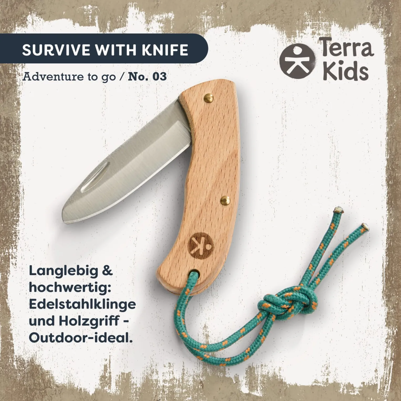 Terra Kids Kindertaschenmesser, Schnitzmesser für Kinder, ab 6 Jahren