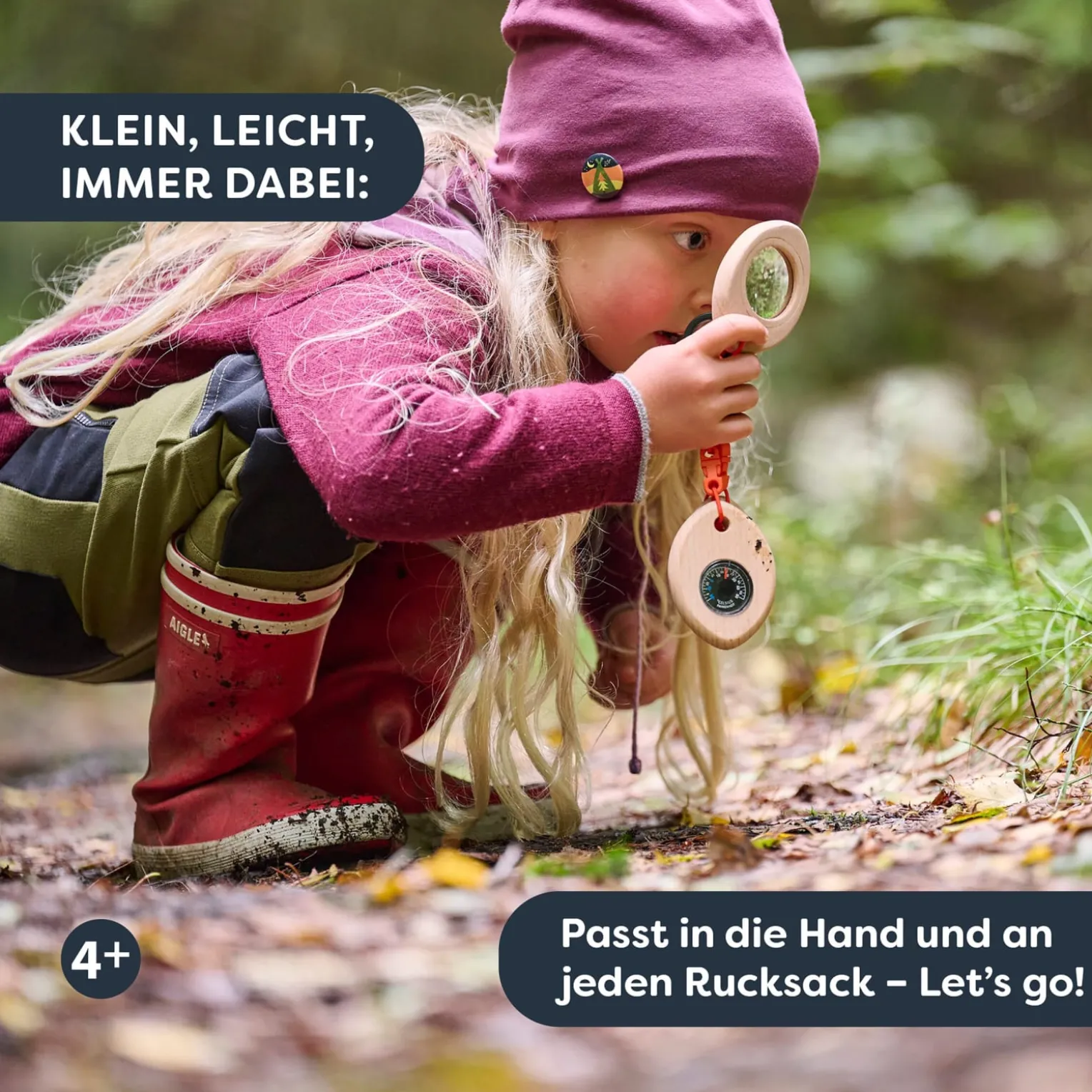Terra Kids Outdoor Tool Kinder, Kompass, Lupe & Thermometer am Karabiner