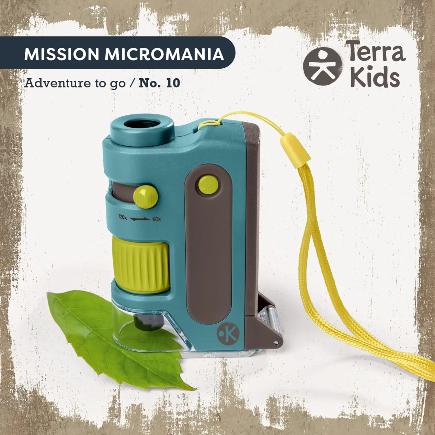 Terra Kids Pocket-Mikroskop, Mini-Mikroskop für Kinder inkl. Tasche
