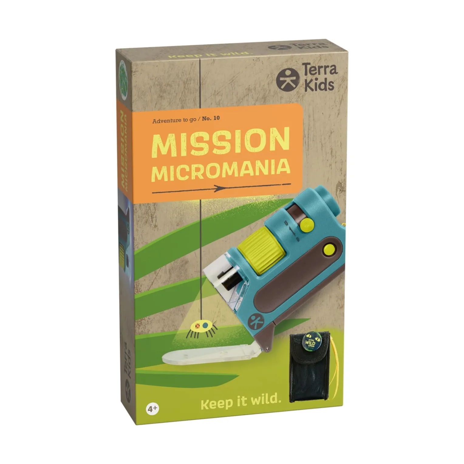 Terra Kids Pocket-Mikroskop, Mini-Mikroskop für Kinder inkl. Tasche